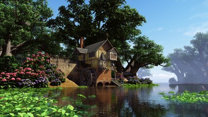 Obraz premium Old mill on the lake