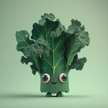 Cute Cartoon Kale Character
