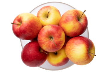 ripe apples closeup isolated on white background