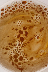 Close-up beer bubbles top view