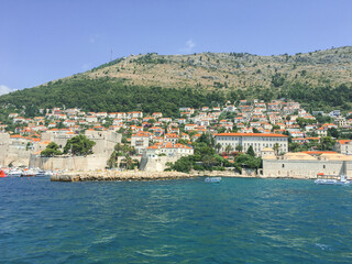 Views over the city of Dubrovnik Croatia in a european summer in game of thrones territory.