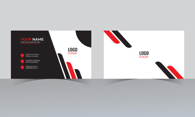 Black and red, Corporate business card, Clean professional business card template, Two sided visiting card design, Business card design template, Vector Design.