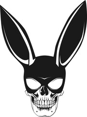 Skull with a bunny ears. 