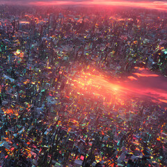 Futuristic City At Night "Generative AI