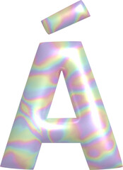 3D Holographic letter Á