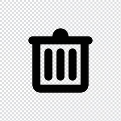 Recycle bin, garbage can outline icon in transparent background, basic app and web UI bold line icon, EPS10