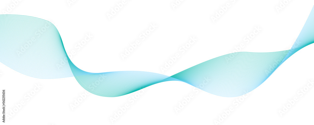 Aufkleber creative isolated wave of lines background. curved smooth lines created using bend tool. abstract de