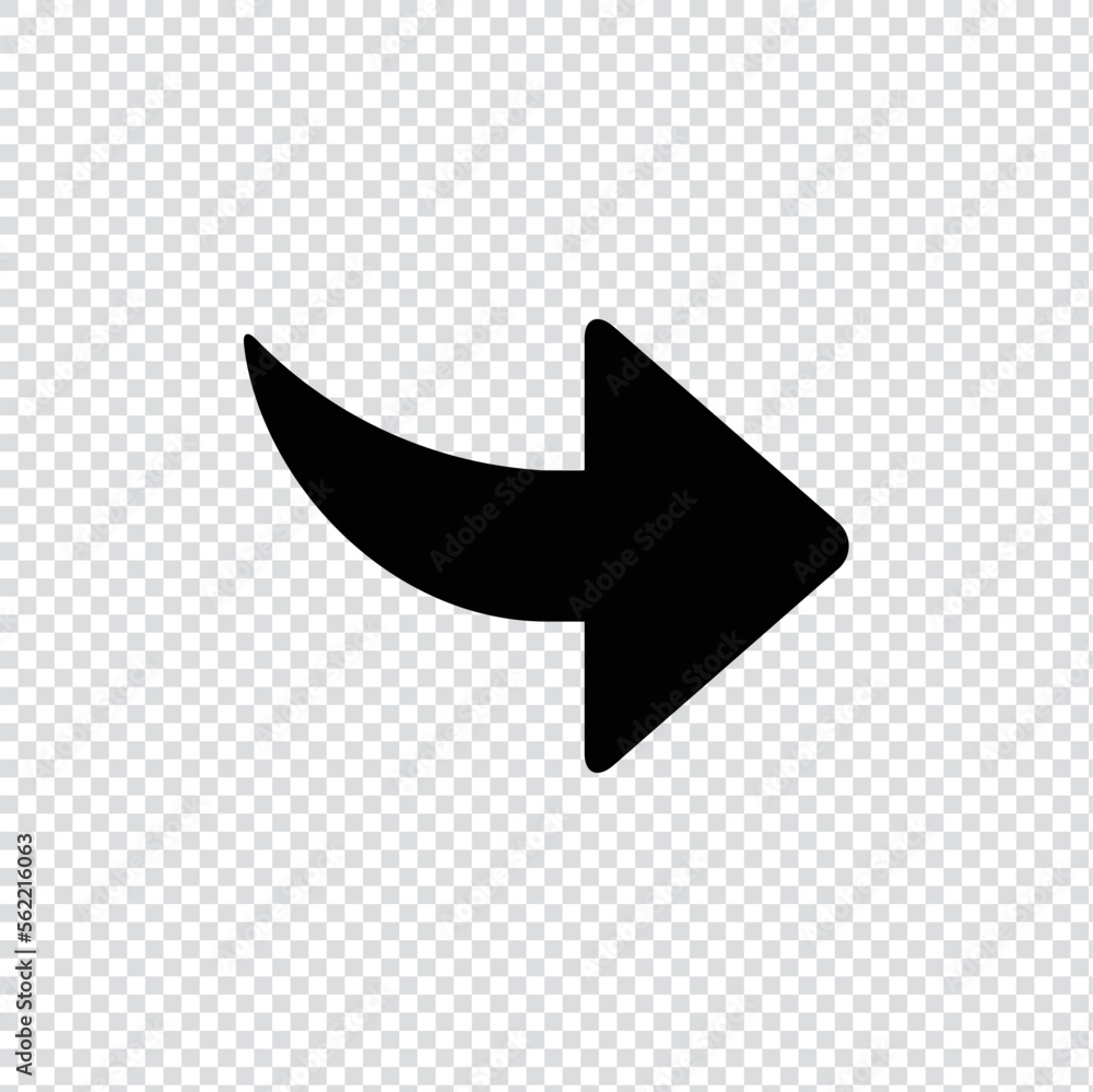 Aufkleber right arrow filled icon in transparent background, basic app and web ui bold line icon, eps10