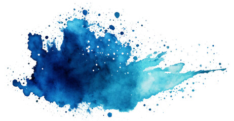 Fototapeta watercolor stain blue paint splatter Generative AI obraz
