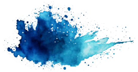 Gardinen watercolor stain blue paint splatter Generative AI © Alex