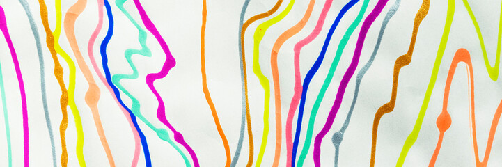 Colorful abstract scribble by felt-tip pen, handwritten lines by marker, random sketches as...