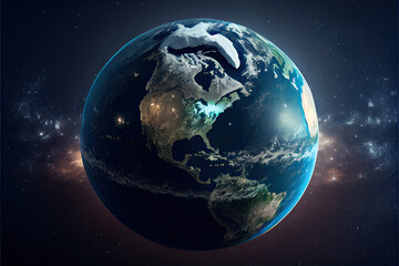 Obraz premium Earth in space- Generative AI