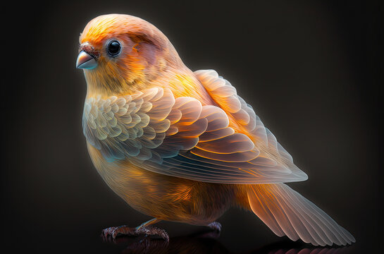 yellow bird. Generative AI picture.