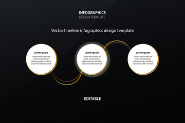 Vector infographic template with three steps or options. Illustration presentation with line elements icons. Business concept design can be used for web, brochure, diagram