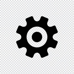 Settings filled icon in transparent background, basic app and web UI bold line icon, EPS10