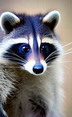 Obraz premium Comic Cartoon of a North American racoon (in german Waschbär) Procyon lotor