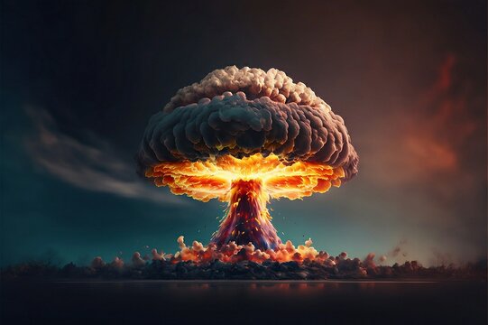 Nuclear expolosion bomb nuke desert war blood