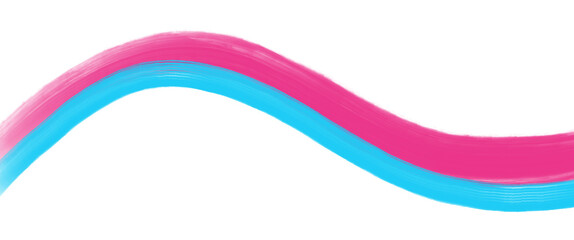 Colorful abstrasct curve with hand painted water color technique, magenta and blue, wave, up and down, soft, half contrast, transparent background, png, design, brush layer, unique wallpaper