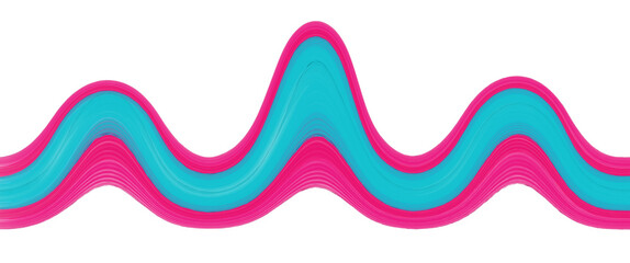 Colorful abstrasct curve with hand painted water color technique, magenta and blue, wave, up and down, soft, half contrast, transparent background, png, design, brush layer, unique wallpaper