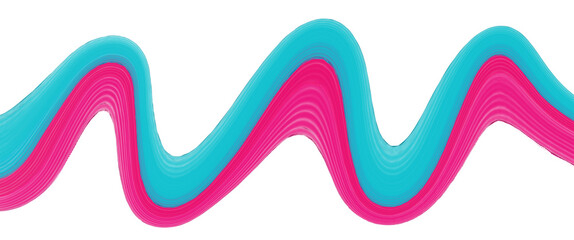 Colorful abstrasct curve with hand painted water color technique, magenta and blue, wave, up and down, soft, half contrast, transparent background, png, design, brush layer, unique wallpaper