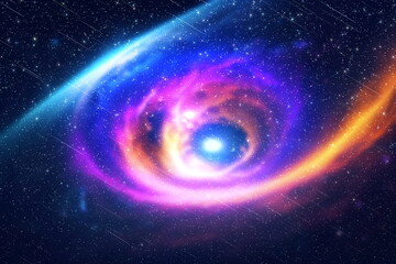  blue starry sky nebula  and stars flare light  background generated  ai