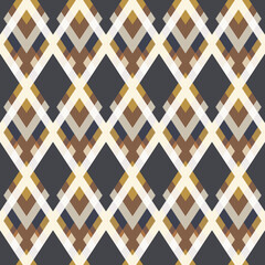 Diamond gray and gold color mosaic. Seamless pattern