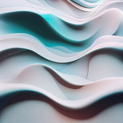 White and neon colors liquid wavy fluid abstract background. Trendy technology design backdrop. Generative AI.