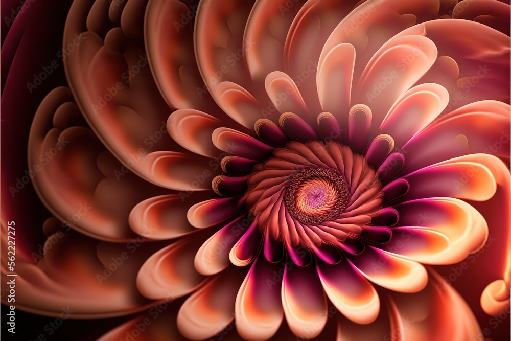 Poster a computer generated image of a flower with a center flower in the center of the flower is a red and