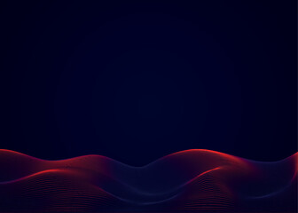 abstract background design with waves, vector design with curved lines on dark background