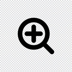 Obraz premium Zoom in outline icon in transparent background, basic app and web UI bold line icon, EPS10