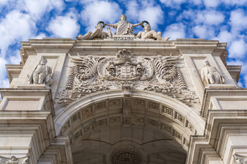 Fototapeta na wymiar Arc de Triomphe on Rua Augusta in Lisbon