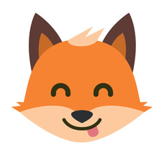 Fox Emoji logo. Vector illustration EPS