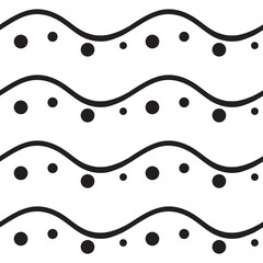 Seamless vector pattern with lines and dots