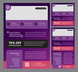 StarterPack in Purple Gradient for Quicker Promotion Needs - Modern lights designs for Flyer, Social Media Post Feed & Story