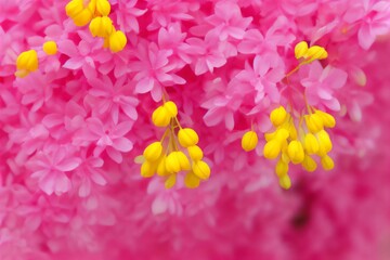 Pink and yellow flowers. generative AI