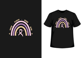 Hand drawn World cancer day t-shirt design