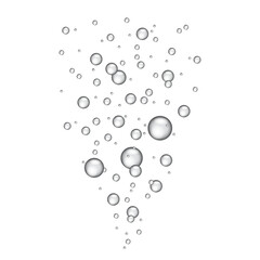 Underwater fizzing air bubbles on white background - stock vector
