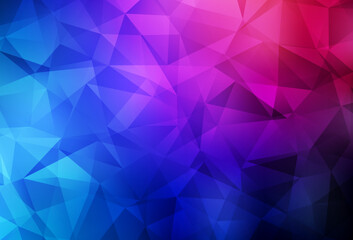 Dark Blue, Red vector shining triangular layout.