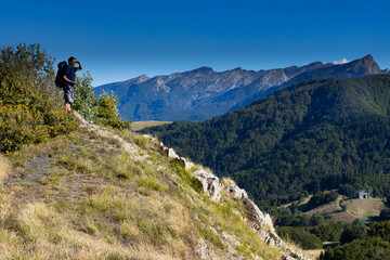 Fototapeta na wymiar Mountain landscape of Cirone Pass, Toscano Emiliano Park in Parma province, Italy