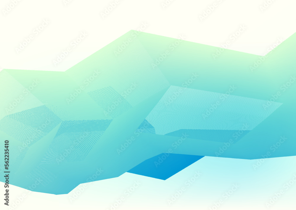 Aufkleber abstract teal complex broken polyline on ivory color background