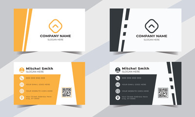 Modern, Creative and clean corporate business card. Double business card design template.