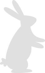 Hand drawn decorative abstract bunny flat icon