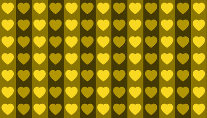 Yellow heart dark light line pattern decoration background