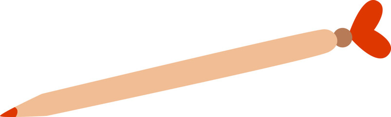 Pen with small heart flat icon Writing