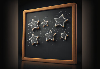A+ Achievement: AI-Generated Render of a Perfectly Illuminated Chalkboard with Stars Highlighting Success and Motivation