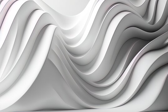 White Waves on the Surface. Beautiful abstract wallpaper. Generative AI © MUNUGet Ewa