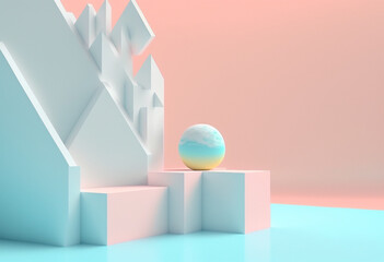A Delicate AI-Generated Render of a Muted, Soft, and Dreamy Pastel Background
