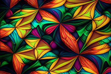 Fototapeta na wymiar Colorful Abstract Floral Pattern