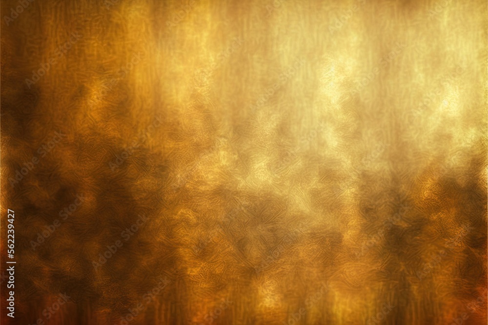Poster a painting of a forest with a brown background and a yellow border over the top of the picture is a 