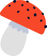 Hand drawn abstract mushroom cap flat icon